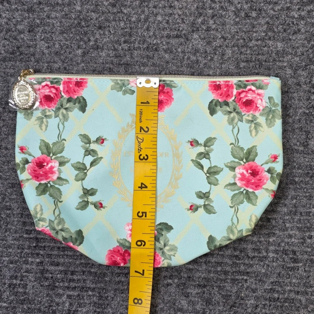 Estee Lauder Laduree Paris Trellis Cosmetic Bag Women's Green Blue Floral Rose